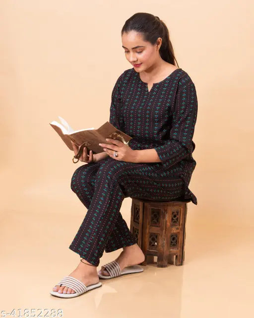 Women's printed rayon nighties - casual, comfortable, and perfect for WFH, India origin