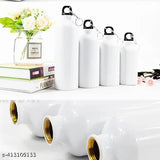 White aluminum kids water bottle photo print, 750ml leak-proof design from India