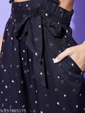 Quirky black rayon strapless jumpsuit, printed net pattern, sleeveless, size S-XXL