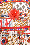 Multicolor printed cotton dhoti kurti girls set for toddlers, self-designed A-line top with above knee length and sleeveless style. India origin