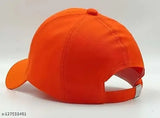 Orange cotton baseball cap - 100% brand new, perfect fit for men, women, & teens. Stylish design for summer and outdoor activities. Made in India