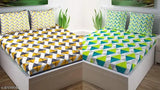 Jaipuri cotton double bed sheet combo pack - 2 bedsheets & 4 pillow covers, Indian-made handcrafted Jaipuri design