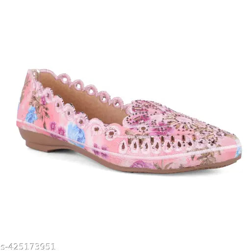 Synthetic ballerina flats, solid color, slip-on Fabbmate Bellies for women, Indian origin