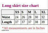 Black Georgette skirt with red jesmin print, fashionable women's clothing for any occasion, size 28/30/32/34