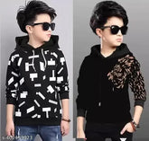 Pure cotton full sleeves printed hoodie pack for kids, vibrant style and comfortable fit