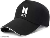 Modern Men's cotton cap, solid pattern, stylish sporty design, embroidered BTS baseball cap for men and boys from India