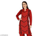 Gorgeous printed woolen A-line kurta in warm hues - Indian winter essential