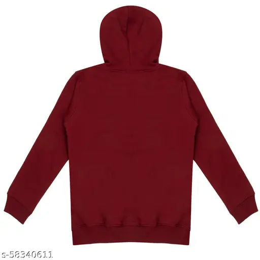 Maroon cotton boys' sweatshirts & hoodie, vibrant print design for active play or casual wear, India origin