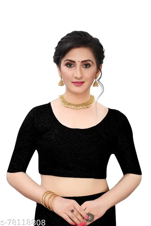Black net saree Bollywood-style with matching blouse, self-designed pattern, ideal for festivals and casual wear, single piece, length 6.30 meters including 0.80 meters blouse. Indian origin