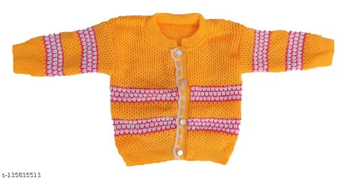 Woolen knitted newborn sweater set with pyjama, bootie & cap, self-design net pattern in 0-3 Months or 0-6 Months sizes (Indian origin)