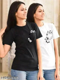 Stylish cotton crop t-shirt, round neck, half sleeve for women & girls (UTKARSH) - vibrant printed design, India origin