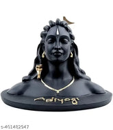 Handcrafted Mahadev Adiyogi idol, intricate Indian deity figurine for car dashboard