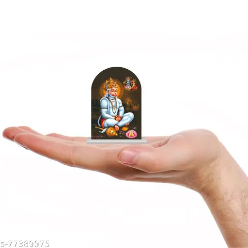 Multicolor acrylic Hanuman idol for car dashboard or home decor, ideal gift for office or study table, divine spiritual showpiece