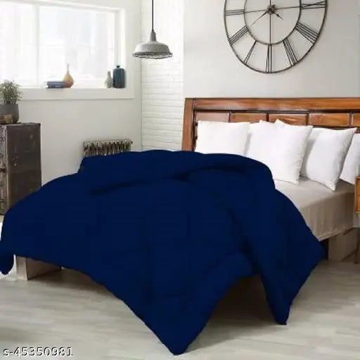 Royal Blue Microfiber Reversible Double Comforter, Useful Blinds & Shades wool, India-made