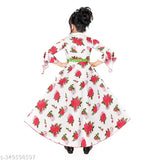 Printed cotton blend A-Line maxi dress for girls, suitable for various occasions and seasons. Available in sizes 5-6 Years, 6-7 Years, 7-8 Years, 8-9 Years, and 9-10 Years. Made in India
