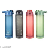 Multi-color fitness water bottle, Tritan BPA free, time marker straw, leakproof for outdoor activities like camping, yoga, cycling – 750ML with markings for easy water intake tracking