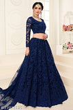 Designer net embroidered Lehenga Choli with matching dupatta, featuring intricate Indian embroidery on lightweight net fabric