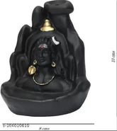 Durable Tinot Shiv & Ganesha Smoke Backflow Combo with 30pcs Cones, poly resin God Idol for home decor, festivals, or gift giving. Indian-made incense holder combo