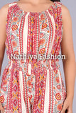 Rayon printed net sleeveless dress Radhika, Indian fashion for women