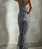 Animal print Lycra jumpsuit for women, sleeveless, Indian origin