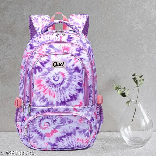 Canvas tie-dye Kids Backpack, perfect for school or travel (Aged 8-10). High-quality design with daisy print and free size (L17in x W14in). Made in India