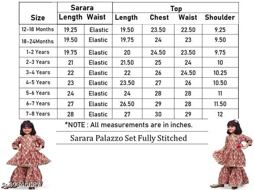 Orange printed anarkali kurta set with sharara pants for girl, pure cotton, festive collection by Queenpinenterprise, India