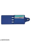 Blue T faux leather wallet, five compartments, printed net pattern, free size (12cm x 9cm), made in India