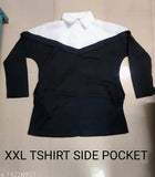 Colorblocked cotton long-sleeved top, fancy designer women's wear from India, size XXL with 44" bust and 20" length