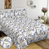Multicolor Sangaeri print King size 100% cotton Climup textile™ double bed sheets with 2 pillow covers, vibrant Jaipur floral design