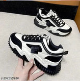 Luxury black colorblocked EVA & rubber soles women's lace-up shoes from India