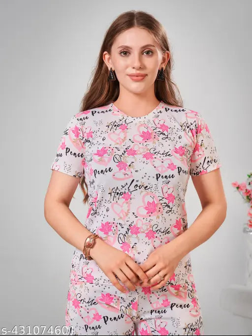 Printed cotton-blend tracksuit for women, featuring moisture-wicking fabric and vibrant floral prints, perfect for Rakshabandhan celebrations