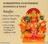 Resin Panchmukhi Hanuman Ji Murti, 6-inch idol for home & office decor, brings divine presence, strength, and positivity