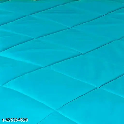 Aqua green and parrot green polycotton Kumbakaran comforter, single bed size AC blanket reversible microfibre