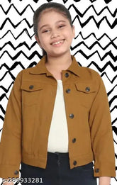 Denim solid jacket & coat for girls aged 5-6 years, flawsome funky style from India