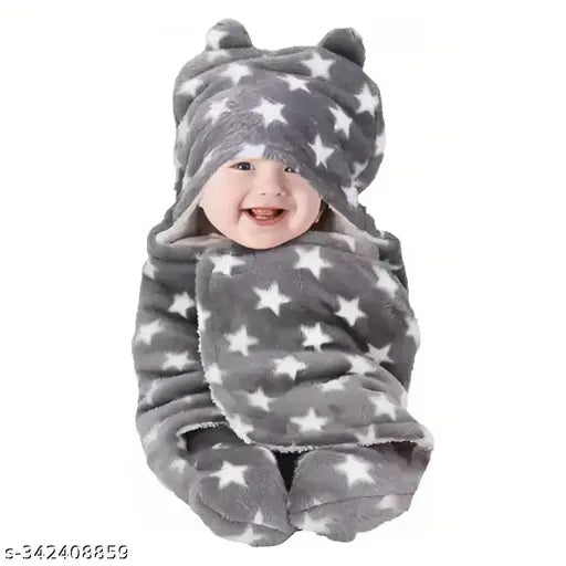 Cotton net baby sleeping bag for sensitive skin, promotes comfortable sleep for babies up to 1 year. Size: Hood to Toe 27" x Width 14", Full Spread 31". Made in India