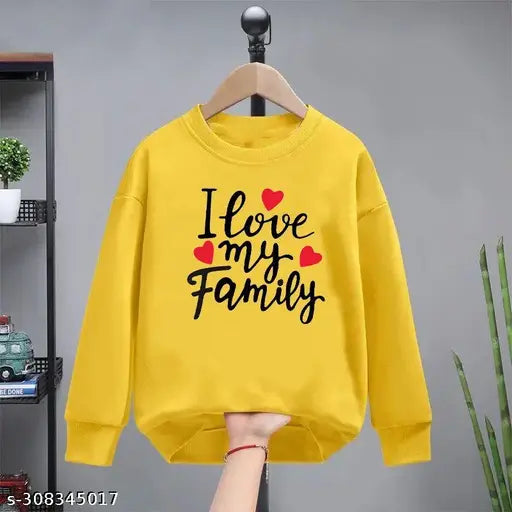 Cotton Kidzzycool Family love sweatshirt for boys, printed with love design, perfect for the season