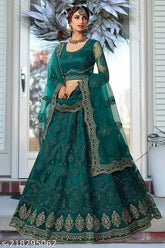 Designer trendy net Lehenga Choli with embroidered stonework and threadwork, Free Size (44in waist, 44in length, 2.3m dupatta), Indian designer heavy embroidery