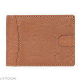Premium brown leather men's wallet, high-quality genuine leather with RFID, compact and slim design, free size (11cm x 10cm)