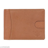 Premium brown leather men's wallet, high-quality genuine leather with RFID, compact and slim design, free size (11cm x 10cm)