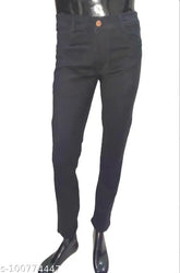 Cotton blend Z black jeans for men, solid pattern and versatile for casual or party wear. Size: 28 (waist 28in, length 38in), made in India