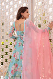 Georgette floral printed women's gown with dupatta, Indian-origin ethnic wear for festivals & everyday style
