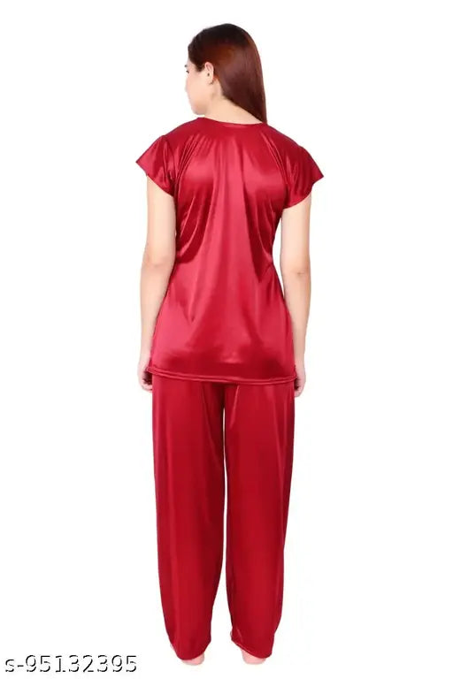 Cotton & satin babydoll night suit lingerie set, luxurious sleepwear for women