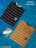 Warm woolen t-shirt combo pack for men, solid design in sizes M, L, XL on hangers