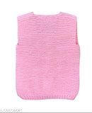 Hand-knitted wool vest pack for newborn infants (pink, white & blue), easy to wear and breathable for comfort during playtime or outings