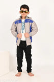 Multicolor reversible polyester winter jacket for kids by A4ANIXAbabyhug, suitable for play and warmth