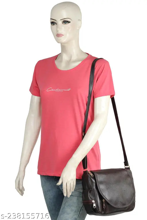 Solid PU sling bag, free size (11x5x10in), GUKA Girls Women's handbag - India