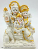 Indian poly resin Shiv Parivar idol, 10"x10"x10", for home/office decor & luck/wealth gifting
