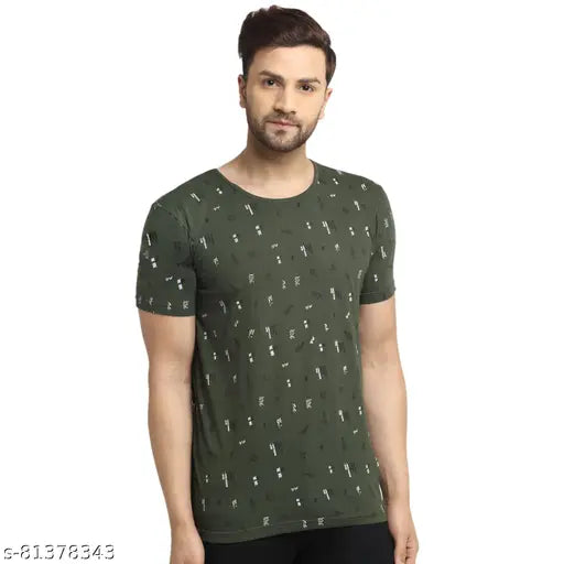Grey cotton short sleeve printed t-shirt pack (M, XL), Vimal Jonney quirky round design for men's casual wear, India origin