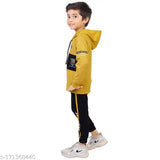 Cotton Boys Hoodie T-Shirt & Pant Set, printed design for 1-5 years old children's fashion