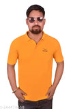 Mustard polycotton men's collar t-shirt - bestselling design, short sleeves